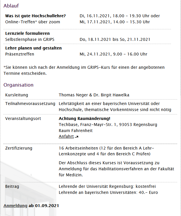 GRIPS Uni Regensburg Resultados de la búsqueda
